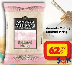 ANADOLU MUTFAĞI BASMATİ PİRİNÇ 1 KG ANADOLU MUTFAĞI BASMATİ PİRİNÇ 1 KG